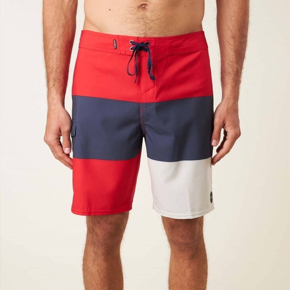 O’Neill Men’s Hyperfreak Blockade Boardshorts 31 Red Blue